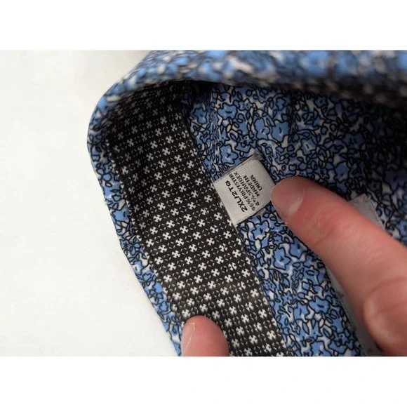 Nick Graham Everywhere Mens 2XLT Blue Floral Stretch‎ Modern Fit Dress Shirt - Picture 7 of 7